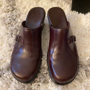 Clarks red slips ons size 9 good condition